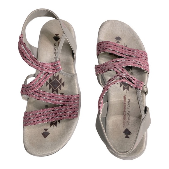 Skechers Reggae Slim Pink and Gray Sandals size 7 - Picture 5 of 14